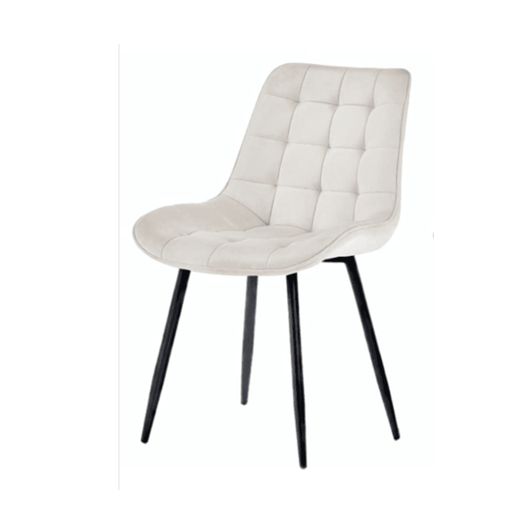 Silla Botón Felpa Black