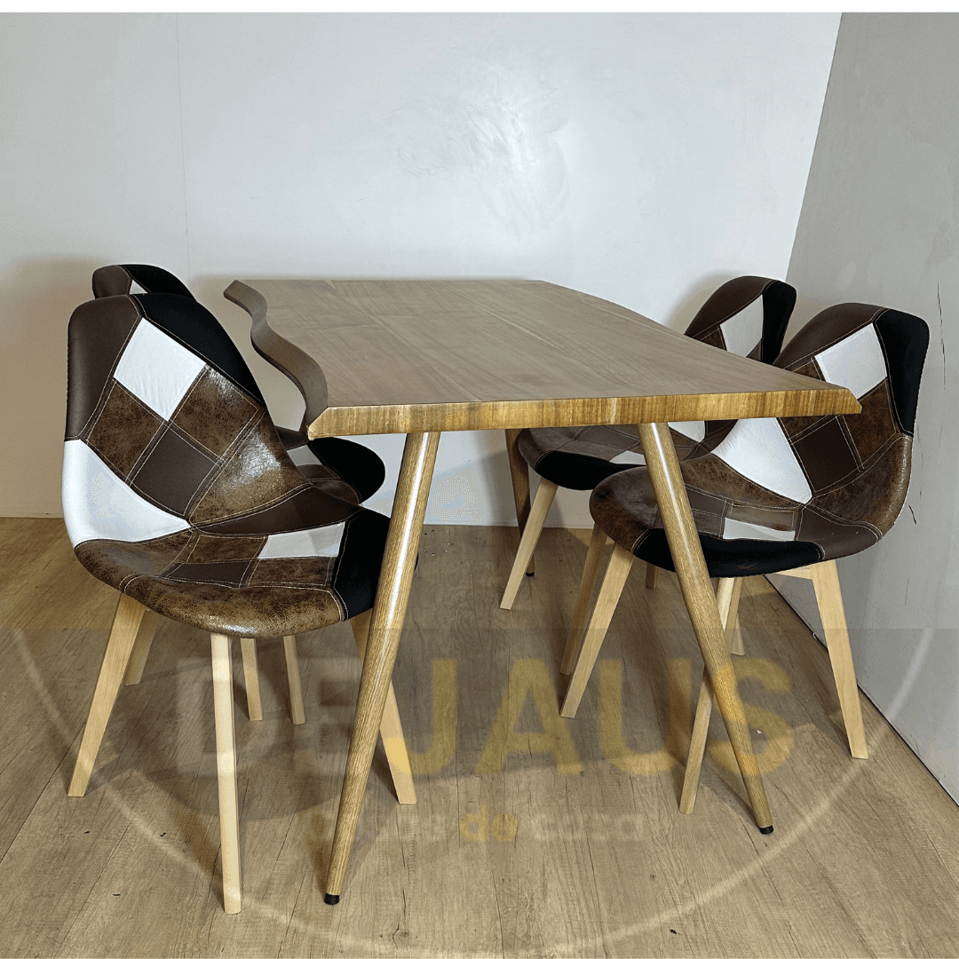 Mesa Rectangular Nordica Madera con 4 Sillas Davinci