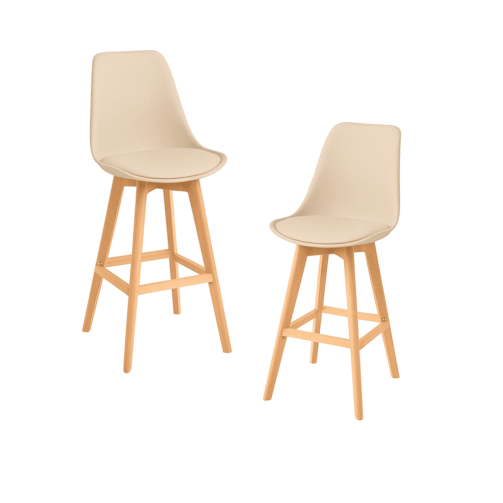 Taburete Tulip New Pack X2 Terraza o Comedor (66cm Alto Asiento)