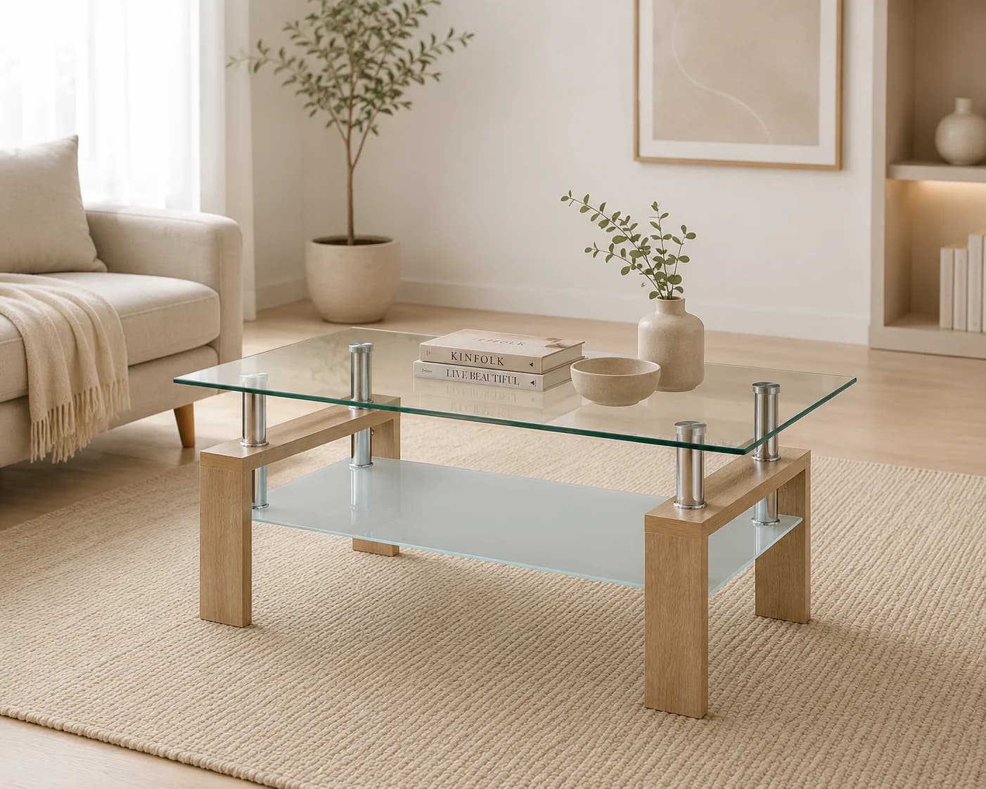 Mesa de centro Rectangular Vidrio Queen