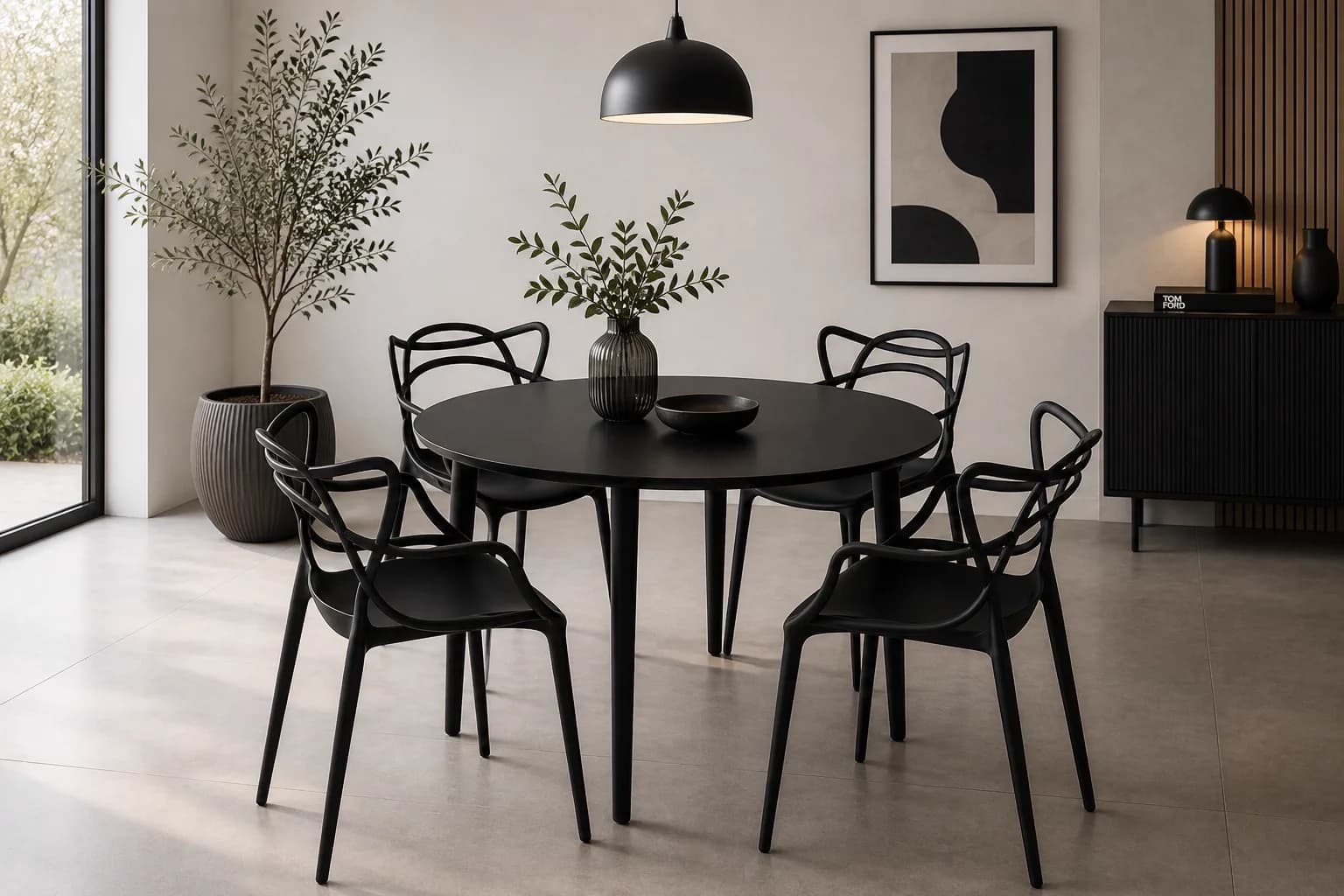 Mesa de Comedor Vema Redonda con 4 Sillas Master