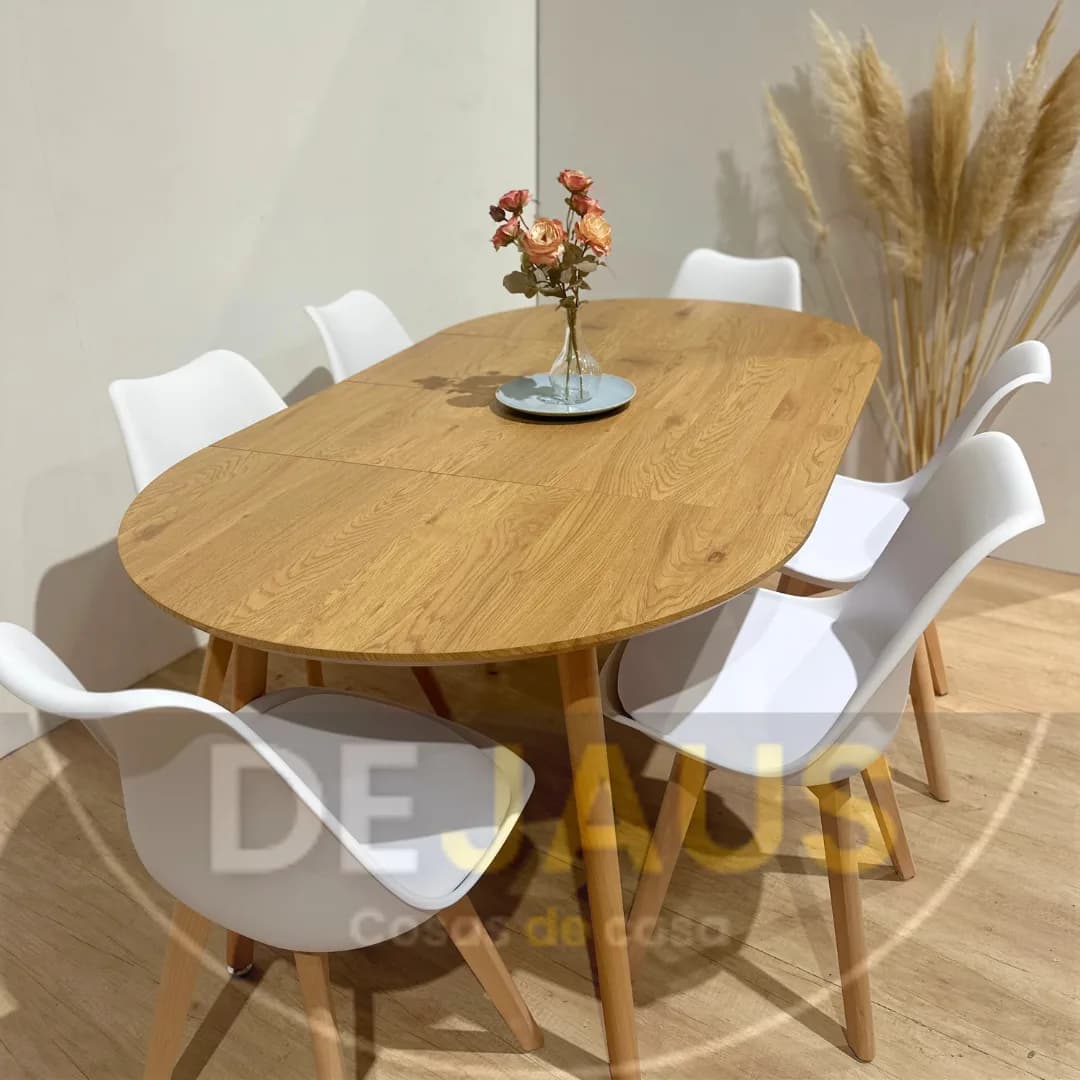 Mesa Expandible Wood con 6 Sillas Tulip
