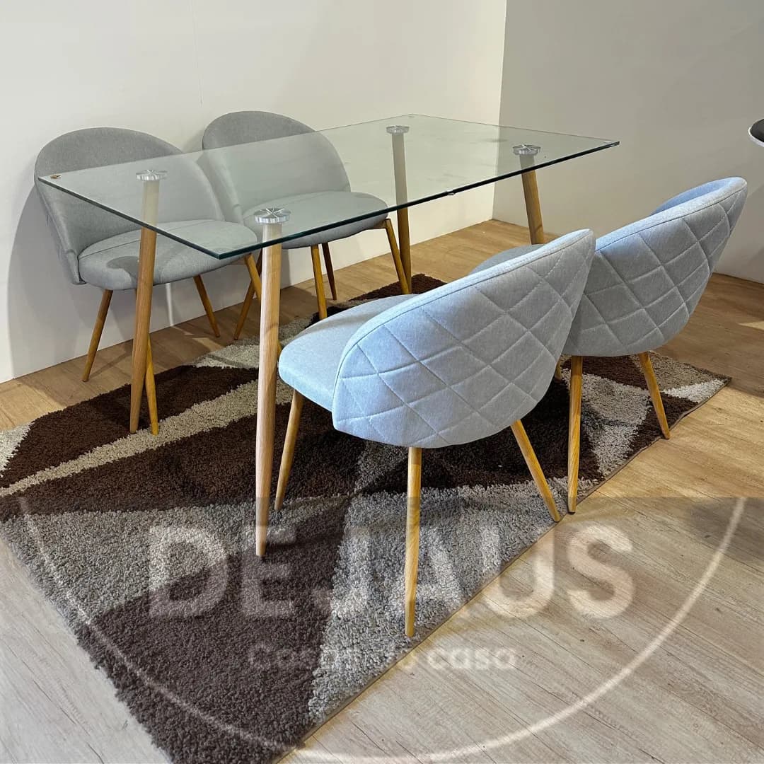 Mesa Nórdica Four con Sillas Tokio Lino