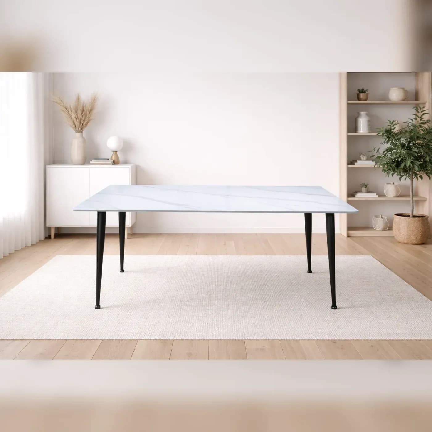 Mesa Rectangular Cuarzo Blanca Black
