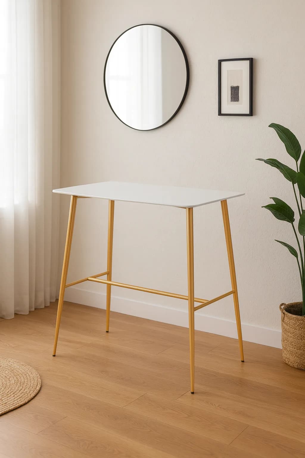 Mesa Rectangular Lyon Bar Blanca