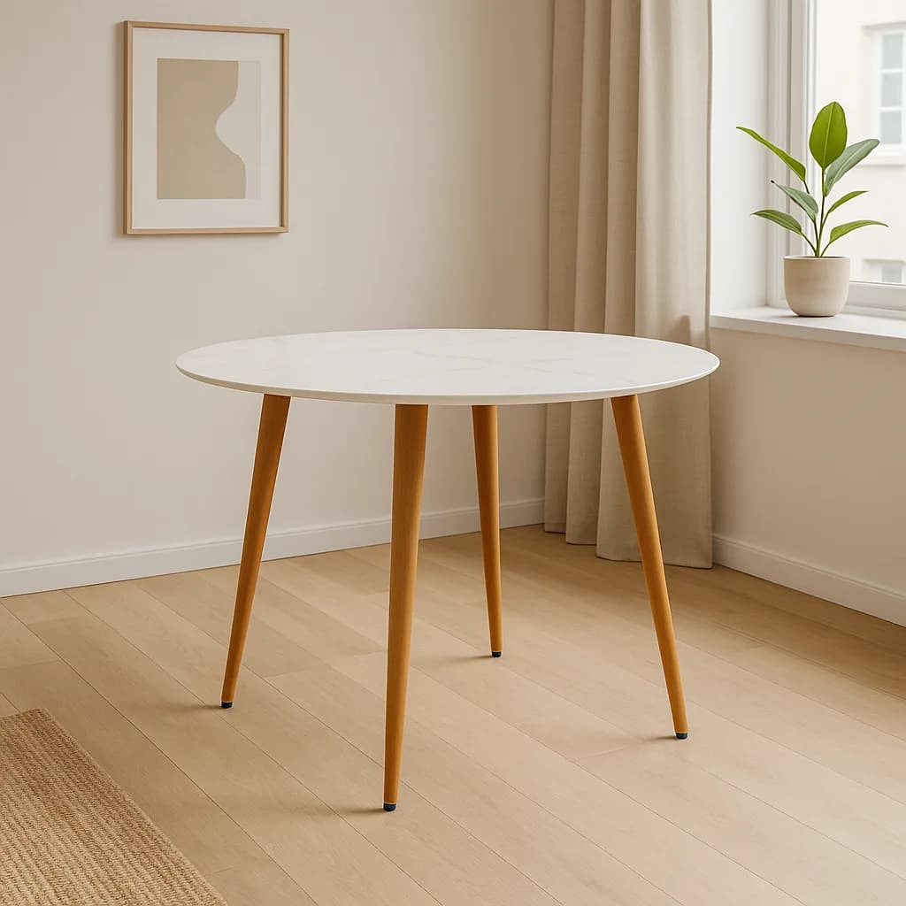 Mesa Redonda Cuarzo Calacatta (100cm)