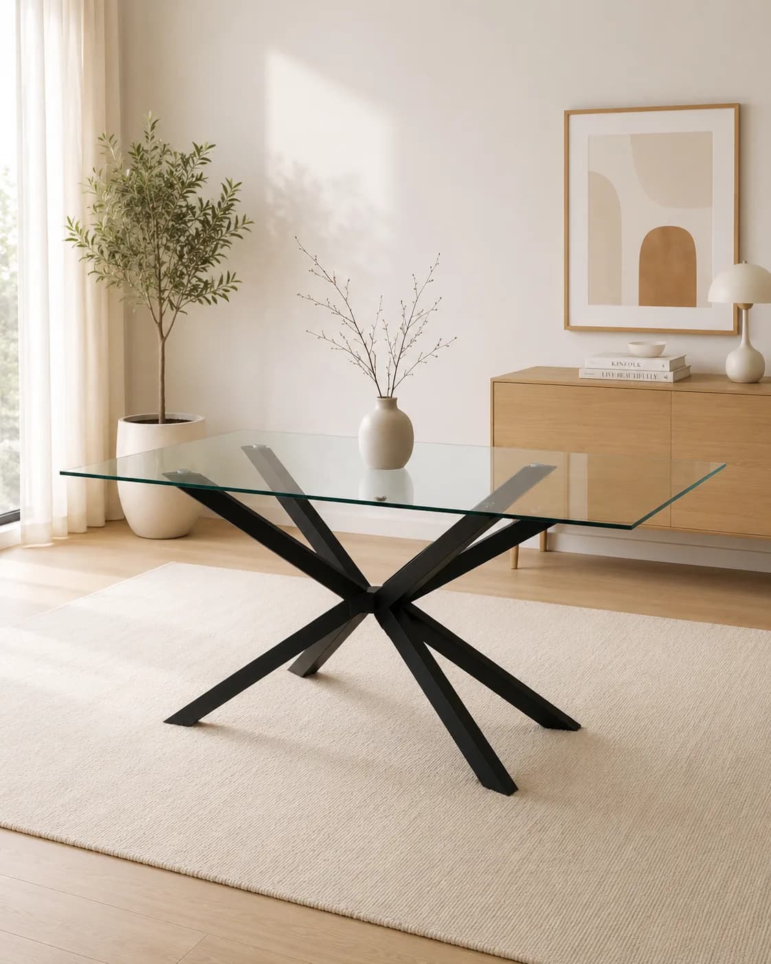 Mesa Warwick Rectangular Vidrio Black