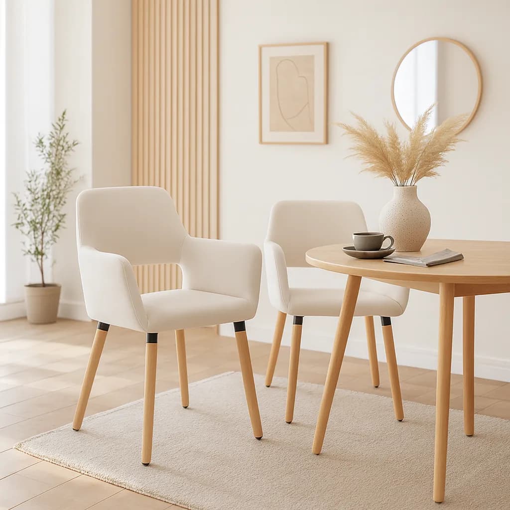 Set de 2 Sitial Boston Felpa Wood
