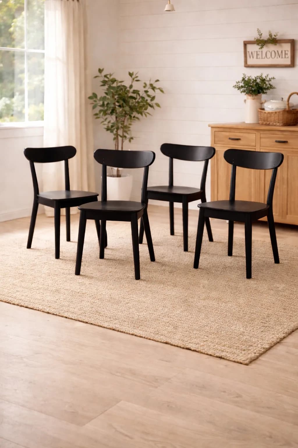 Set de 4 Silla Fresno de Madera