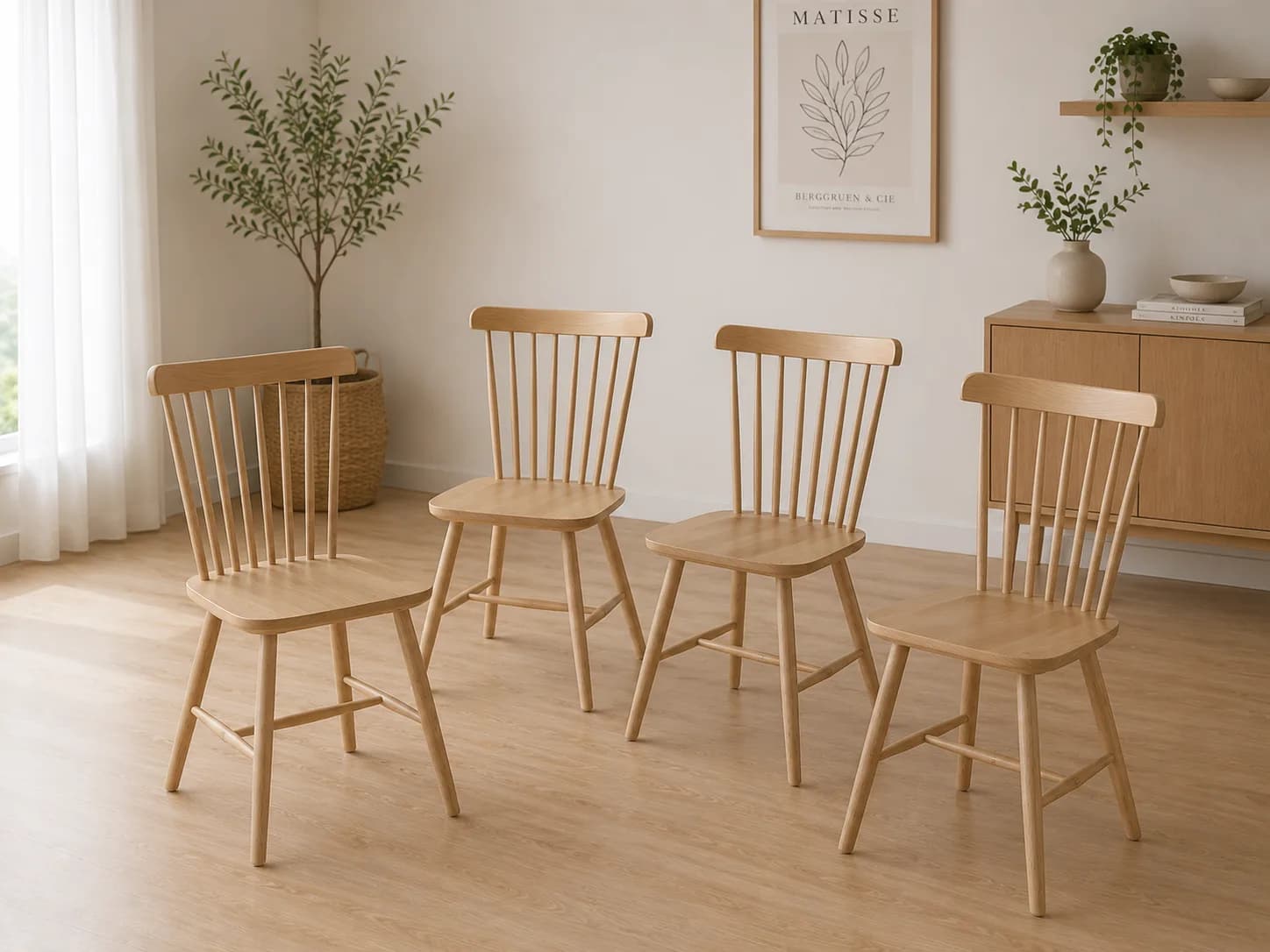 Set de 4 Sillas Windsor Madera