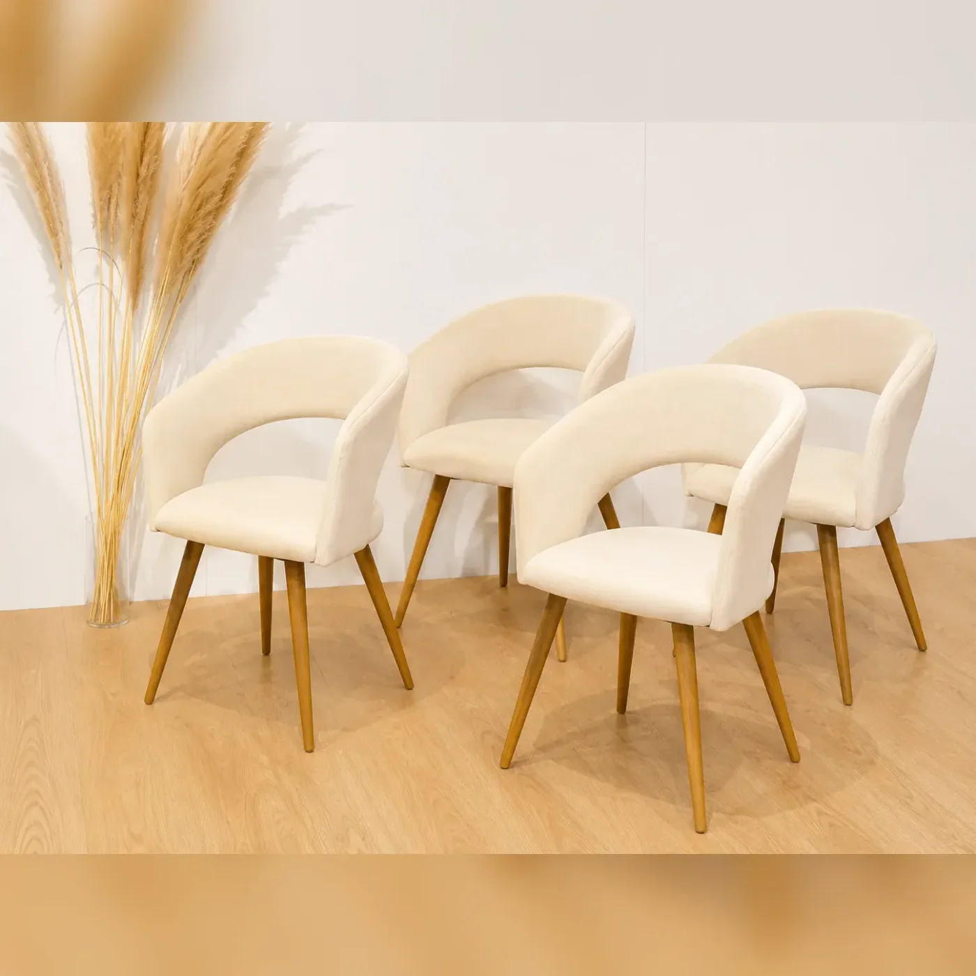 Packs de 4 Sitiales Diana Felpa Wood