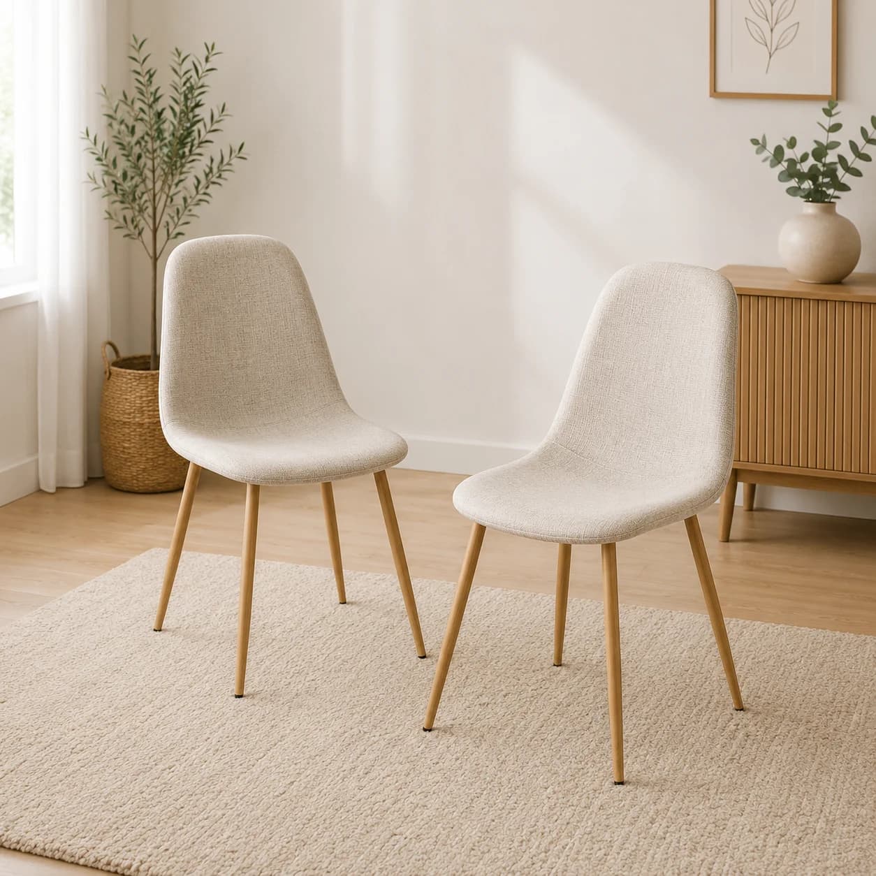 Set 2 Sillas Milano Lino Wood