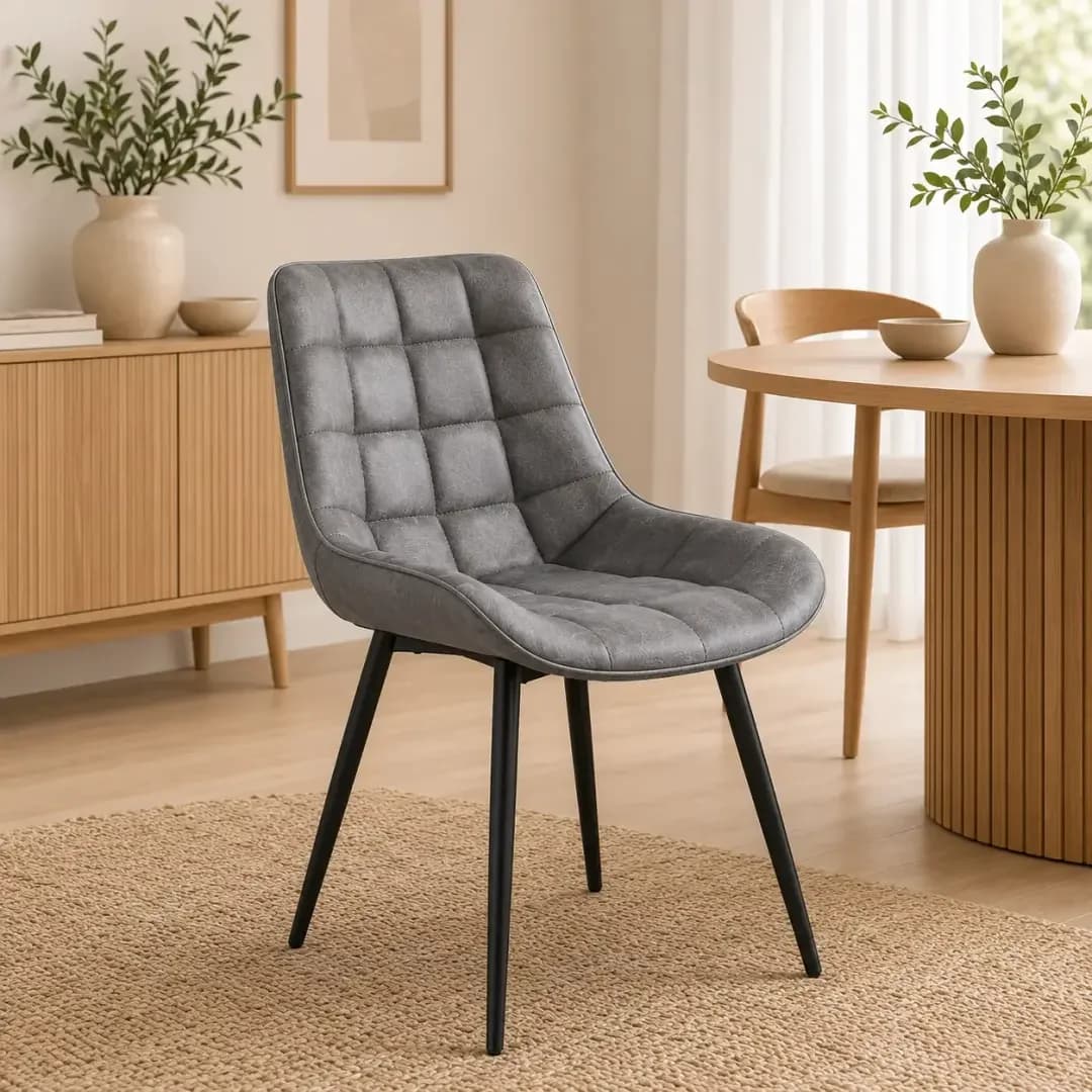 Set de 2 Silla Boton PU Envejecido