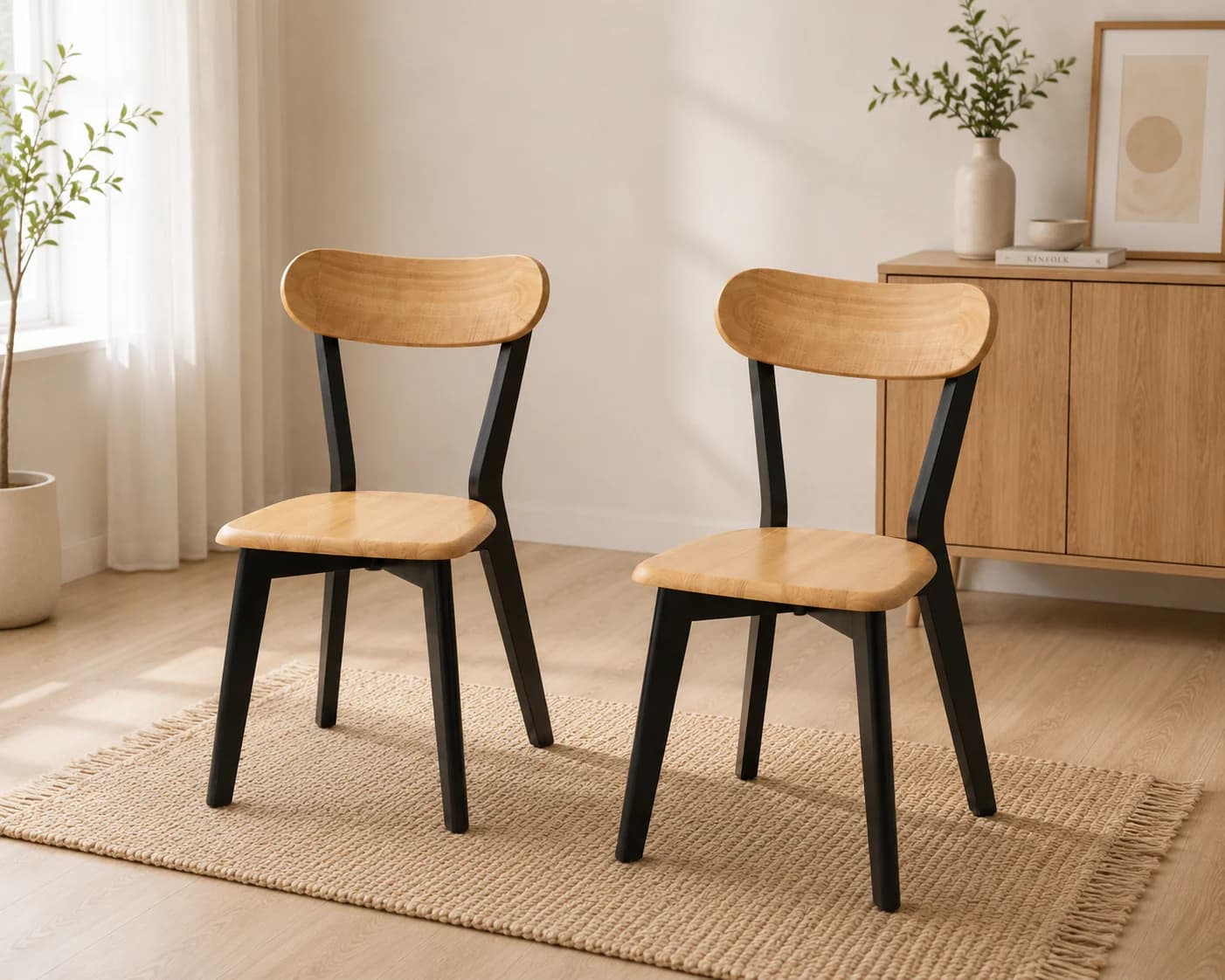 Set de 2 Silla Fresno de Madera