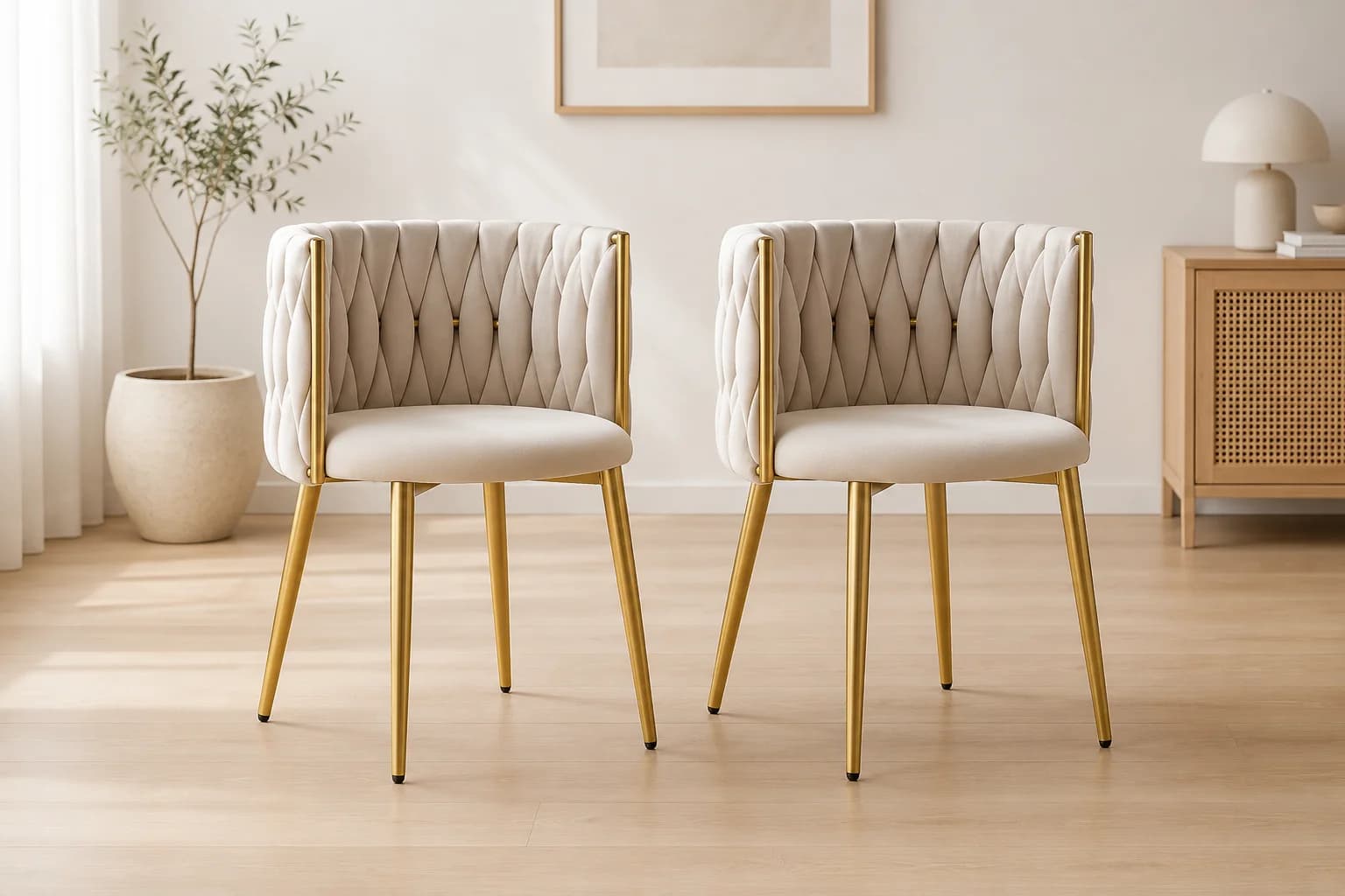 Set de 2 Sitial Monaco Felpa Gold