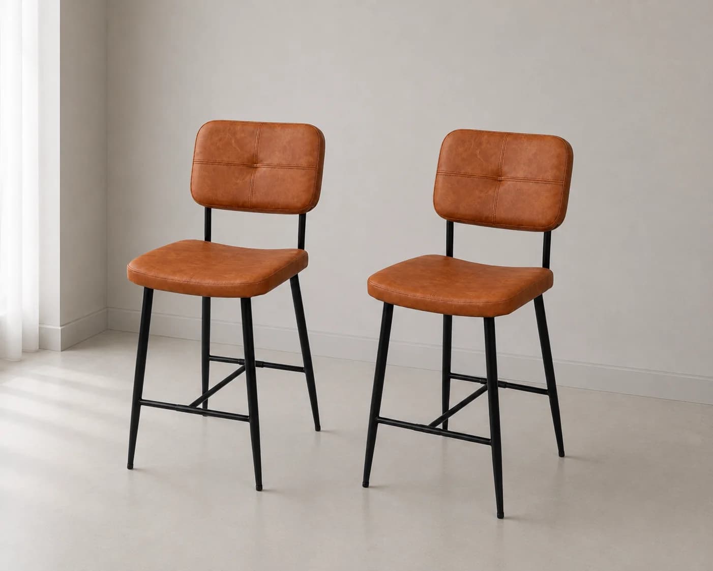 Set de 2 Taburete Aldo Ecocuero Black