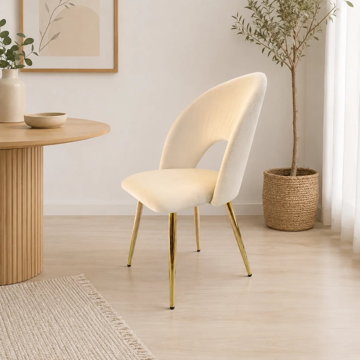 Silla Diana Felpa Gold