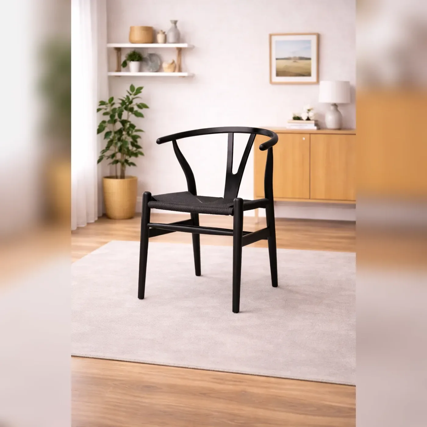 Silla Wishbone Madera Black