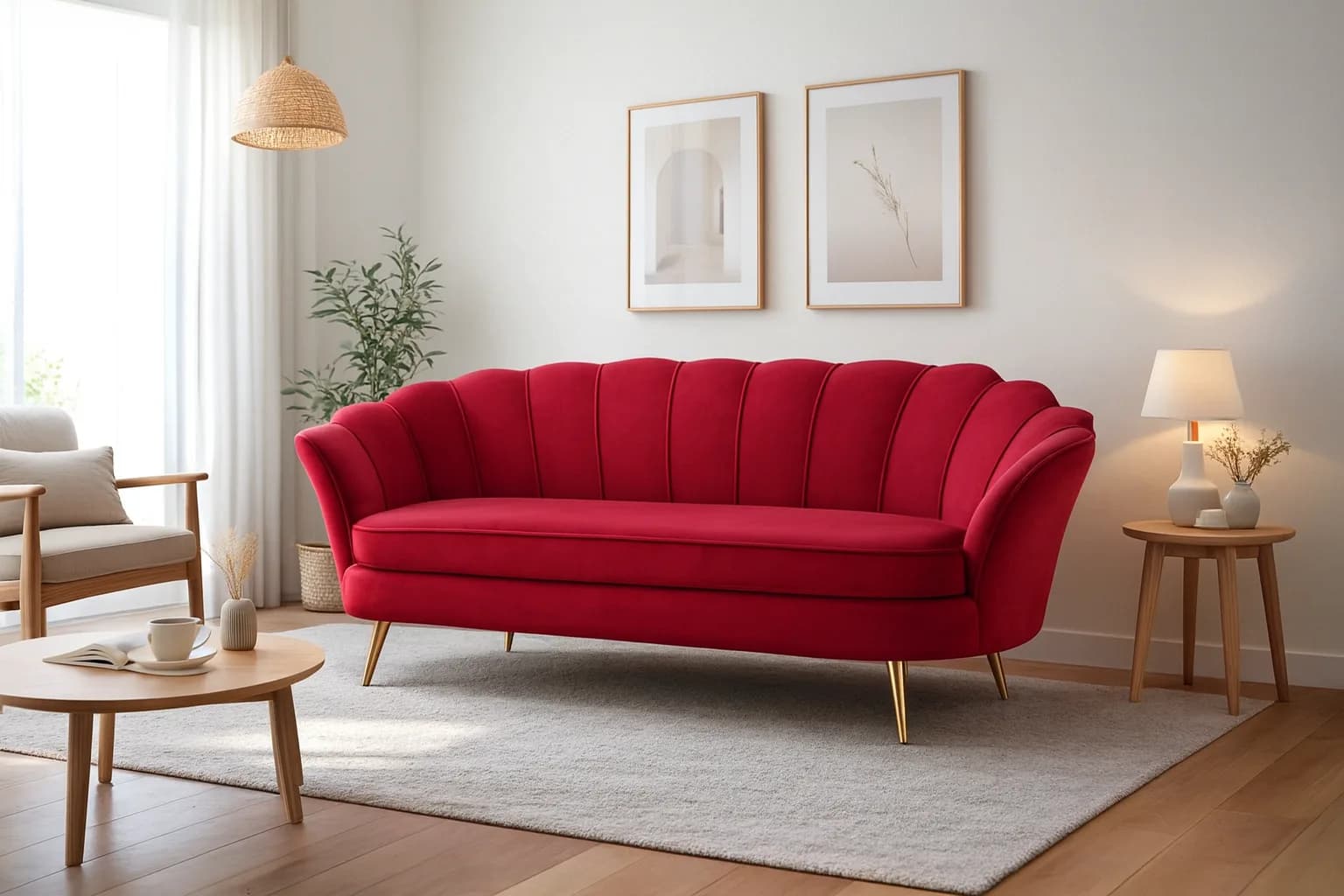 Sofa Corona 3 Cuerpos Rojo