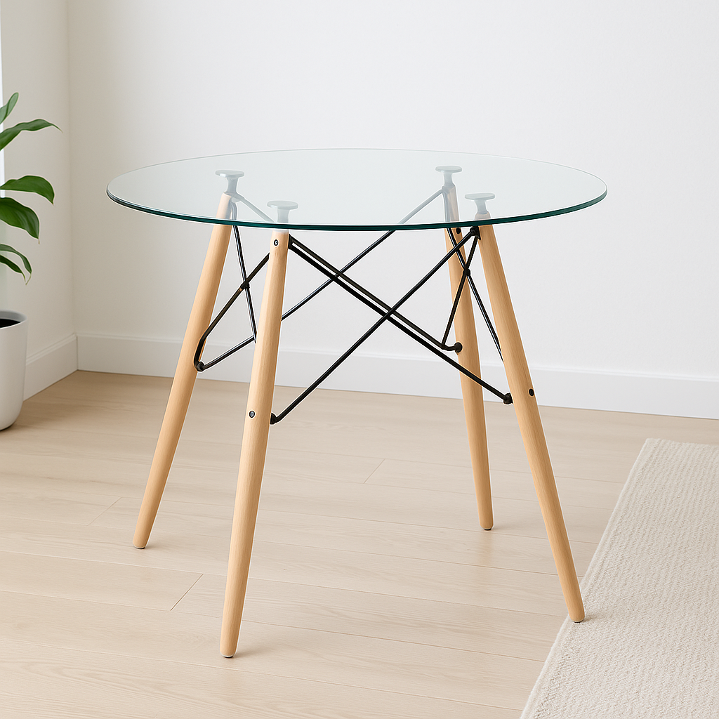 Mesa Redonda Vidrio Eames