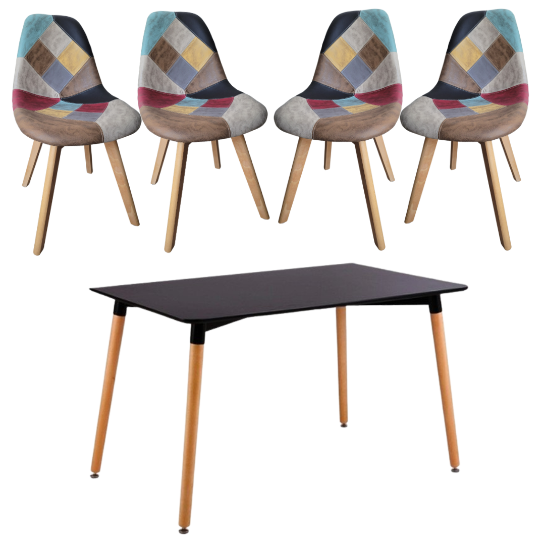 Mesa Rectangular Eames Wood con 4 Sillas Davinci - Imagen 7