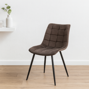 Silla Botón Felpa Black