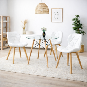 Mesa Eames 120cm Con 4 Sillas Mariposas