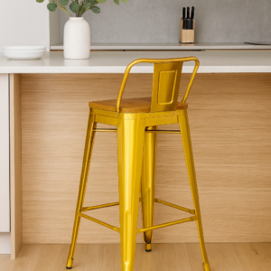 Taburete Tolix Gold con Madera