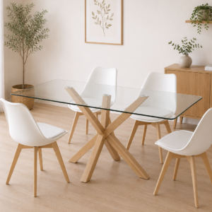 Mesa Rectangular Warwick Con 4 Sillas Tulip
