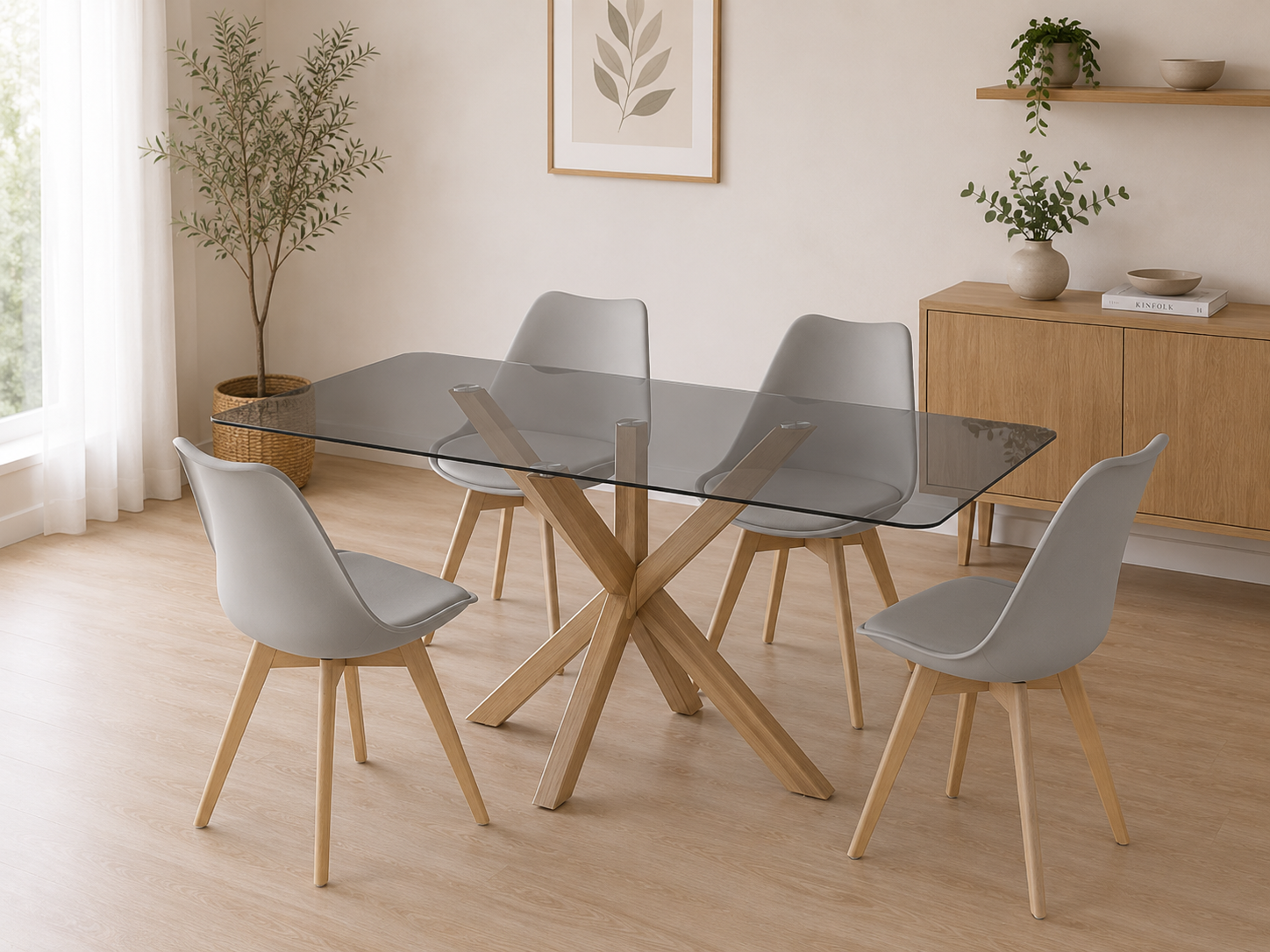 Mesa Rectangular Warwick Con 4 Sillas Tulip - Imagen 3