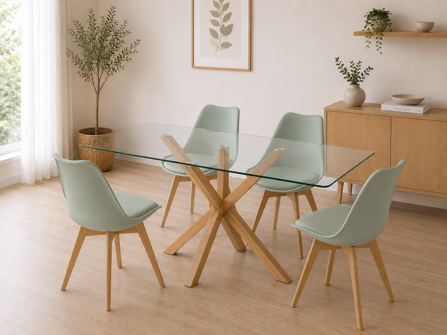 Mesa Rectangular Warwick Con 4 Sillas Tulip - Imagen 5
