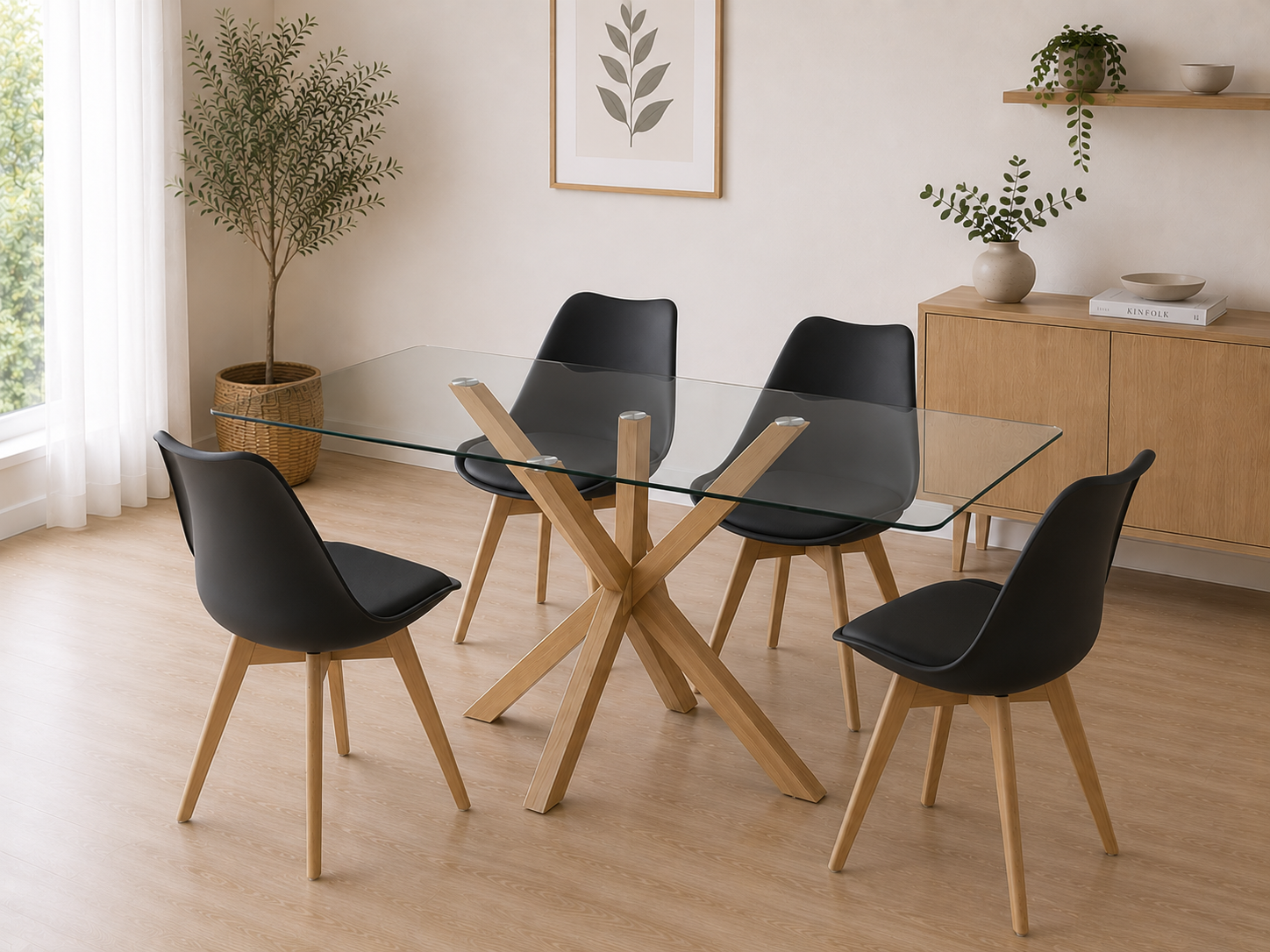Mesa Rectangular Warwick Con 4 Sillas Tulip - Imagen 6