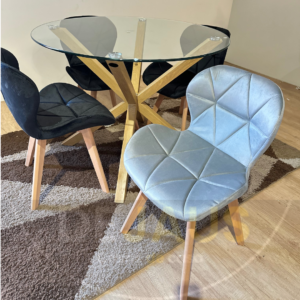 Mesa Warwick 120CM mas 4 Sillas Mariposa Felpa