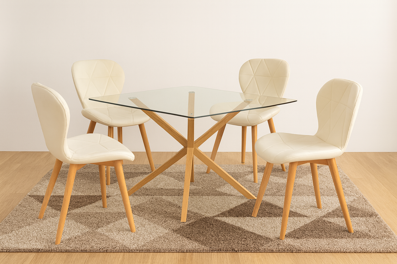 Mesa Rectangular Warwick con 4 Sillas Mariposa Felpa - Imagen 2