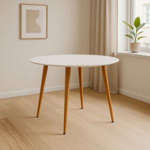 Mesa Redonda Cuarzo Calacatta (100cm)