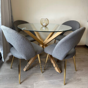 Mesa Warwick 120cm con 4 Sillas Gold Ovejita