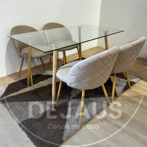 Mesa Nórdica Four con 4 Silla Tokio Lino