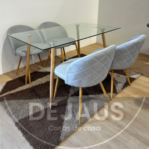 Mesa Nórdica Four con Sillas Tokio Lino