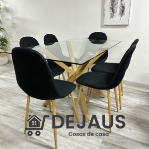 Mesa Warwick Rectangular con 6 Sillas Spoon Lino