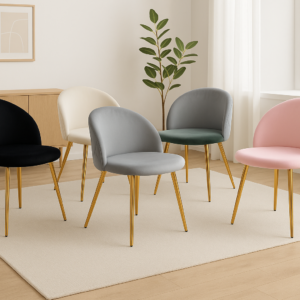 Pack x4 Sillas Tokio Felpa Gold