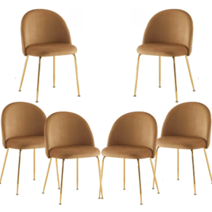 Pack X6 Sillas Tokio Felpa Gold