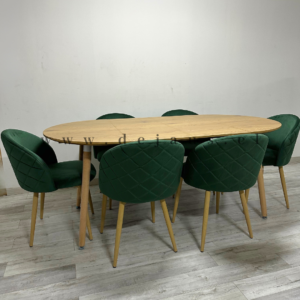 Mesa Wood Expandible con 6 Sillas Tokio Felpa Wood