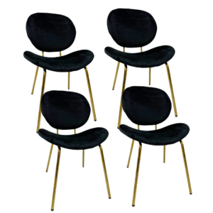 Pack x4 Sillas Leidy Felpa Gold