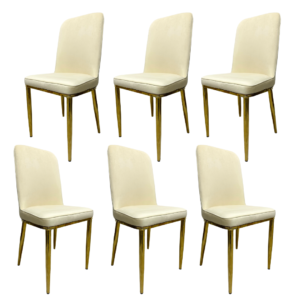 Pack x6 Sillas Eleganc Gold Felpa