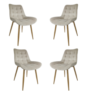 Pack x4 Sillas Botón Wood