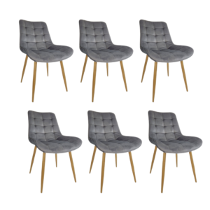 Pack X6 Sillas Botón Wood