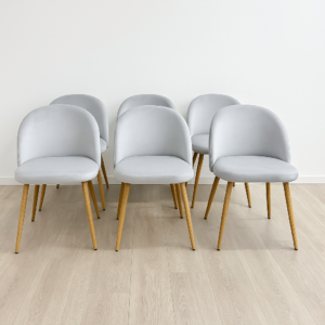 Pack X6 Sillas Tokio Felpa Wood