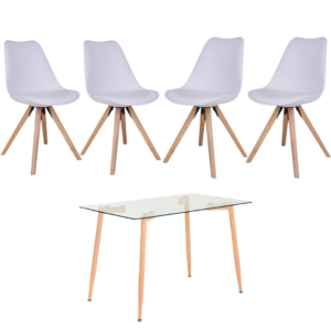 Mesa Roraima (120×70) con 4 Sillas Tulip Nord