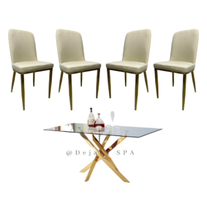 Mesa Rectangular Dubai con 4 Sillas Eleganc