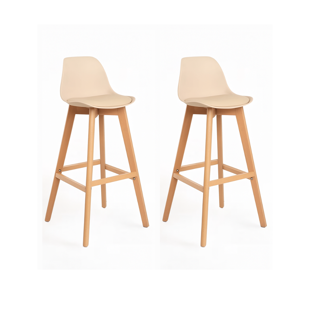 Taburete Tulip Pack X2 Terraza o Comedor (66cm Alto Asiento) - Imagen 3